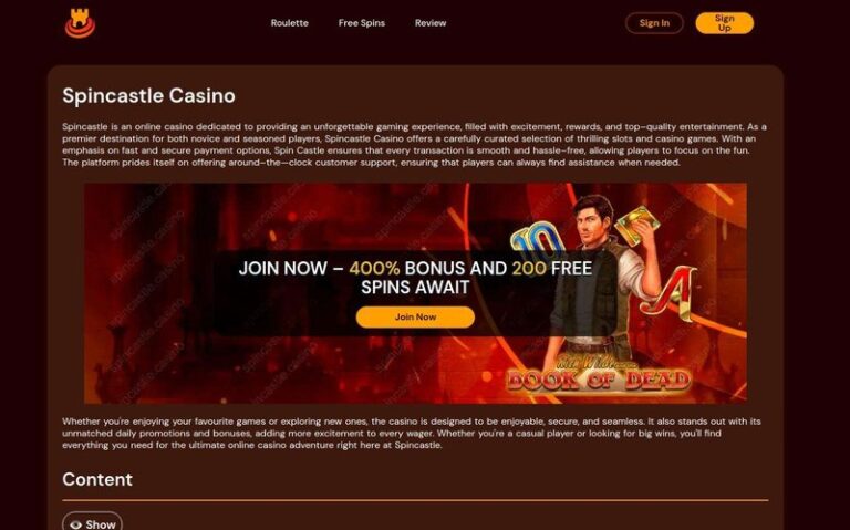 Spin Castle Casino: A Premier UK Gaming Experience